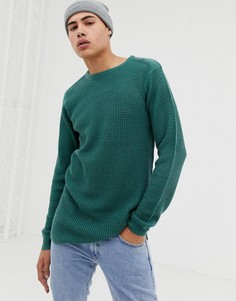 Длинный вязаный топ с закругленным краем D-Struct-Синий