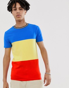 Обтягивающая футболка в стиле колор блок ASOS DESIGN-Мульти