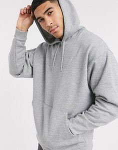 Oversize-худи серого меланжевого цвета ASOS DESIGN-Серый