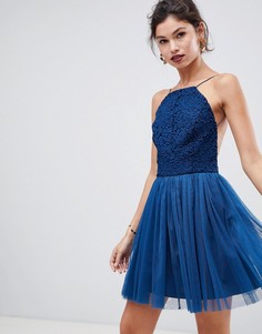 Тюлевое платье мини с кружевным лифом ASOS DESIGN-Мульти