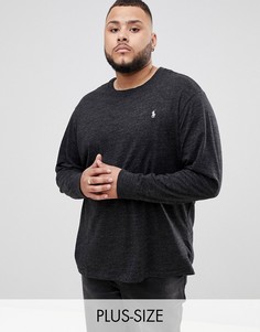 Темно-серый меланжевый лонгслив с логотипом Polo Ralph Lauren Big & Tall