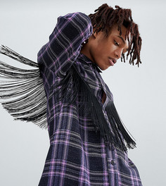 Рубашка в клетку с бахромой Reclaimed Vintage Inspired-Фиолетовый