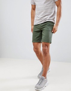 Зеленые джинсовые шорты узкого кроя ASOS DESIGN-Зеленый