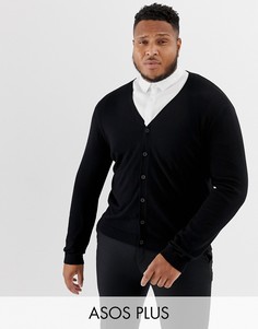 Черный хлопковый кардиган ASOS DESIGN Plus