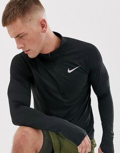 Черный свитшот с короткой молнией Nike Running - AH8973-010