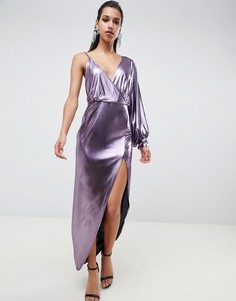 Платье миди в стиле 70-х ASOS DESIGN-Фиолетовый