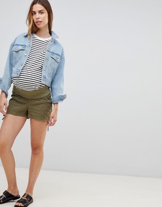 Шорты со сборками по бокам ASOS DESIGN Maternity-Зеленый