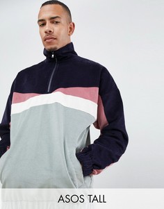 Вельветовая ветровка колор блок ASOS DESIGN Tall-Зеленый