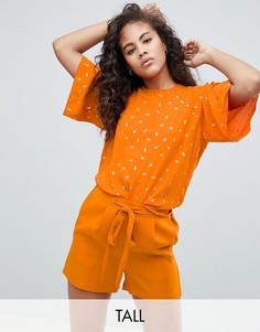 Блузка с принтом Y.A.S Tall-Оранжевый
