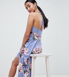 Платье макси с драпировкой на одно плечо ASOS DESIGN Petite-Мульти
