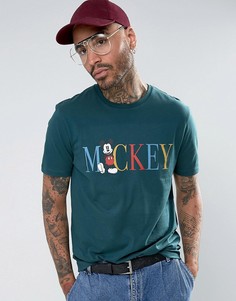Свободная футболка с принтом в стиле ретро ASOS DESIGN Mickey-Зеленый