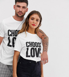 Белая футболка из органического хлопка с принтом \Choose Love\" Help Refugees-Белый
