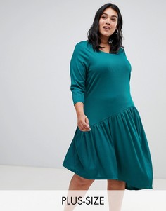 Платье с асимметричным подолом Junarose-Зеленый