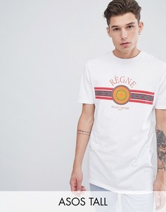Футболка с принтом ASOS DESIGN Tall-Белый