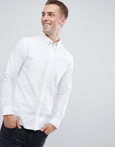 Белая приталенная оксфордская рубашка Jack & Jones Essentials-Белый