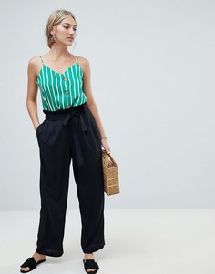Широкие брюки с поясом Vero Moda-Черный