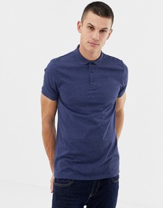 Синее трикотажное поло ASOS DESIGN-Синий