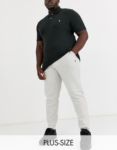Серые меланжевые джоггеры с манжетами и логотипом Polo Ralph Lauren Big & Tall-Серый