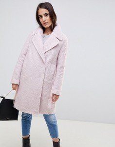 Фактурное oversize-пальто пастельного оттенка ASOS DESIGN-Фиолетовый
