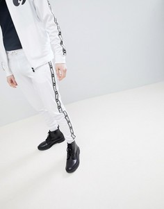Белые спортивные штаны с контрастными полосками по бокам Money-Белый