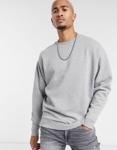 Серый меланжевый oversize-свитшот ASOS DESIGN