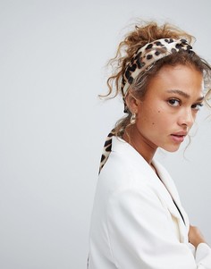 Платок на голову с леопардовым принтом ASOS DESIGN-Мульти