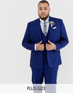 Ярко-синий свадебный пиджак River Island big & tall