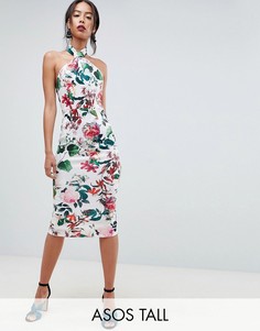 Платье миди с цветочным принтом ASOS DESIGN Tall-Мульти