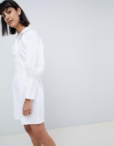 Саржевое платье мини ASOS WHITE-Белый