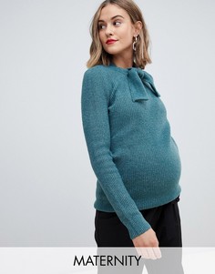 Джемпер с завязкой на шее Mamalicious-Зеленый Mama.Licious