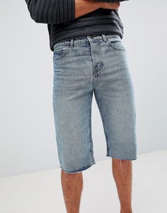 Джинсовые шорты с необработанными краями New Look-Темно-синий