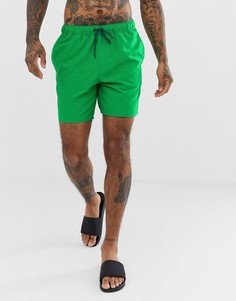 Зеленые шорты для плавания средней длины ASOS DESIGN-Зеленый