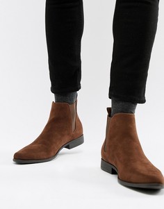 Коричневые ботинки челси из искусственной замши ASOS DESIGN-Коричневый