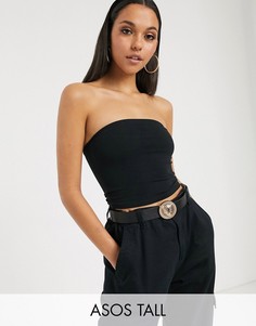 Черный укороченный топ-бандо ASOS DESIGN Tall