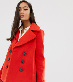 Красное двубортное пальто Miss Selfridge-Красный
