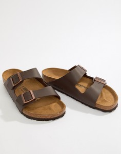 Темно-коричневые сандалии Birkenstock Arizona birko-flor-Коричневый