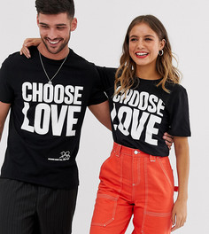 Черная футболка из органического хлопка с принтом \Choose Love\" Help Refugees-Черный