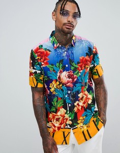 Рубашка классического кроя из вискозы с цветочным принтом ASOS DESIGN-Мульти