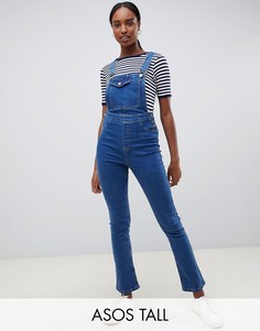 Синий джинсовый комбинезон с расклешенными штанинами ASOS DESIGN Tall