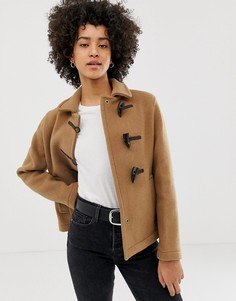Короткое пальто с добавлением шерсти Gloverall-Светло-коричневый