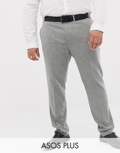 Серые зауженные брюки ASOS DESIGN Plus wedding-Бежевый