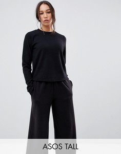 Свитшот в рубчик ASOS DESIGN Tall-Черный
