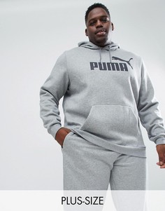Худи серого цвета без застежки Puma Plus Essentials 85174303-Серый