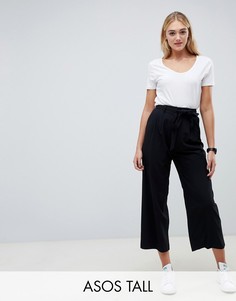 Кюлоты с поясом ASOS DESIGN Tall-Черный