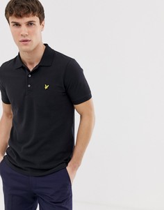 Черная футболка-поло из пике с логотипом Lyle & Scott-Черный