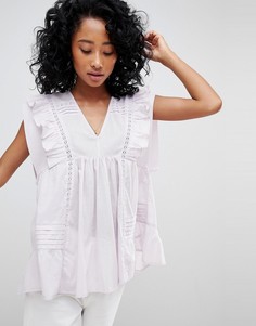 Длинный топ с V-образным вырезом ASOS DESIGN-Фиолетовый