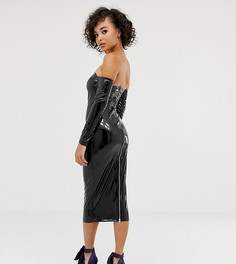 Платье миди с открытыми плечами ASOS DESIGN x LaQuan Smith-Черный