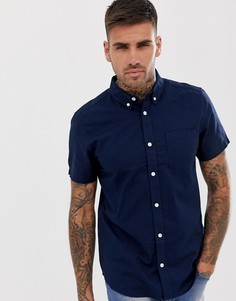 Темно-синяя облегающая оксфордская рубашка Burton Menswear-Темно-синий