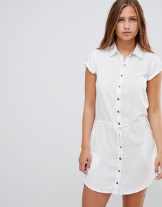 Платье-рубашка с затяжкой на талии Gilli-Белый