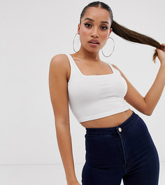 Белый кроп-топ с квадратным вырезом ASOS DESIGN Petite